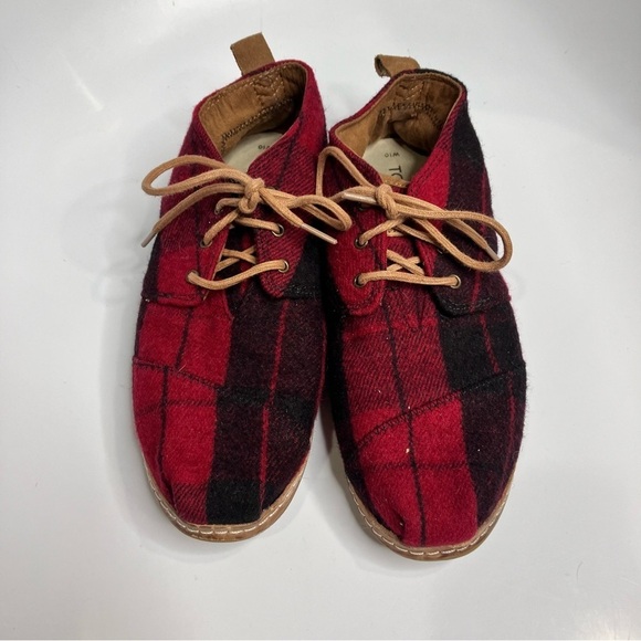 Toms Bota red plaid sneakers size 10 - Picture 2 of 7